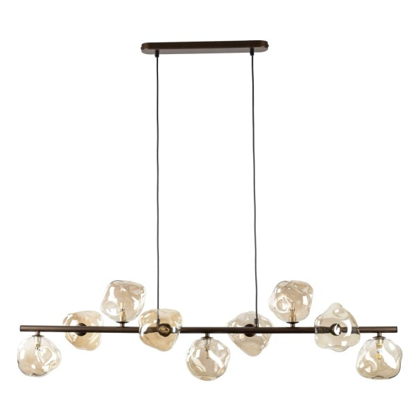 Pendelleuchte Braun zeitlos 116 cm Metall G9 9-flammig