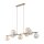 Pendelleuchte Metall Glas 116 cm Beige Cognac G9 9-flmg