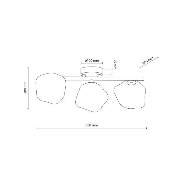 Deckenleuchte Metall Braun G9 50 cm zeitlos 3-flammig