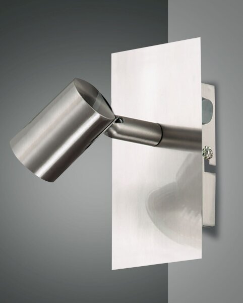 Wandspot Nickel Schalter GU10 B:7,5 cm schwenkbar