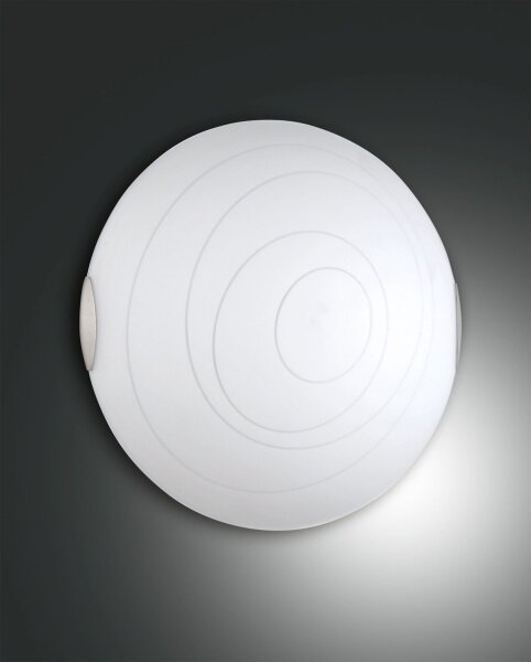 Deckenleuchte Chrom E27 Metall Glas Weiß rund Ø40 cm