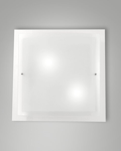 Deckenleuchte Glas Metall E27 Weiß B:40 cm 2-flammig