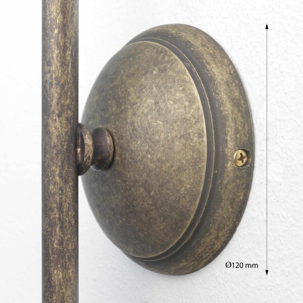 Wand Außenleuchte aus Messing in Antik Bronze