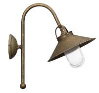 Wand Au&szlig;enleuchte aus Messing in Antik Bronze