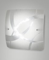 LED Deckenleuchte Glas 3000K Weiß L:40 cm eckig