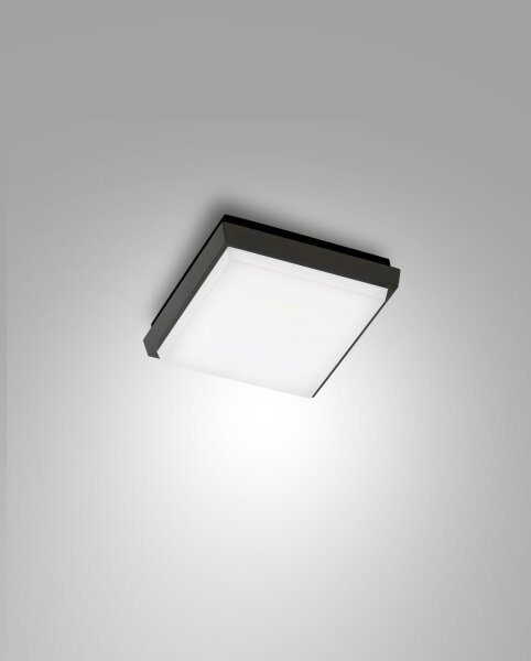 LED Deckenleuchte Aluminium IP54 3000K Schwarz B:18 cm