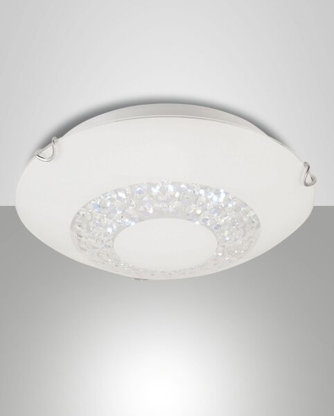 LED Deckenleuchte Glas 3000K Weiß B:30 cm 1260 lm