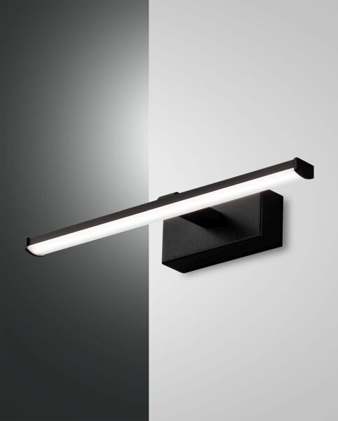 LED Wandleuchte IP44 3000K Metall Schwarz B:30 cm