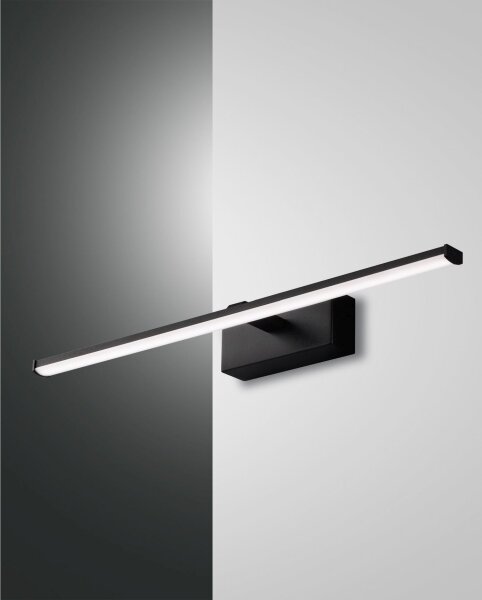 LED Wandleuchte IP44 3000K Metall Schwarz B:50 cm