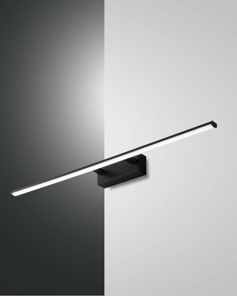 LED Wandleuchte IP44 3000K Metall Schwarz B:75 cm