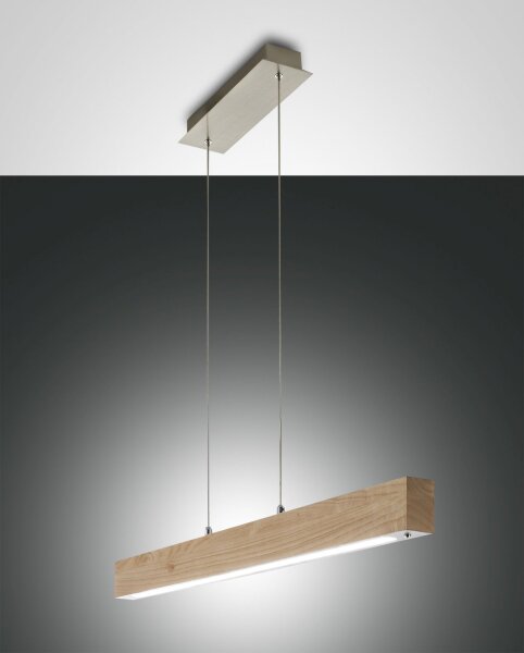 LED Pendelleuchte Holz 3000K Silbergrau dimmbar