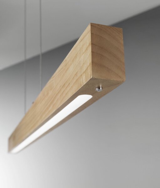 LED Pendelleuchte Holz 3000K Silbergrau dimmbar