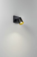Wandspot Aluminium GU10 Schwarz L:11 cm schwenkbar