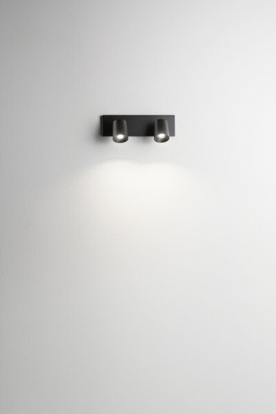 Deckenspot Aluminium GU10 Schwarz L:30,5 cm schwenkbar