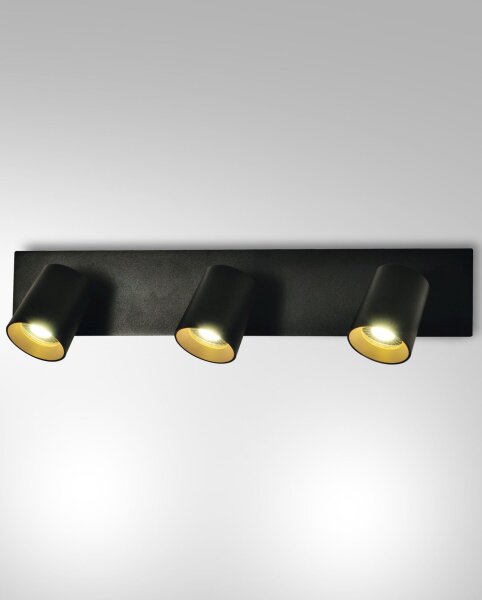 Deckenspot Aluminium GU10 Schwarz L:48 cm schwenkbar