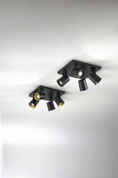 Deckenspot Aluminium GU10 Schwarz L:24 cm flexibel