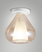 Deckenleuchte Bernstein E27 Metall Glas Weiß blendarm
