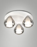 Deckenleuchte Rauchglas E14 Weiß B:40 cm dekorativ