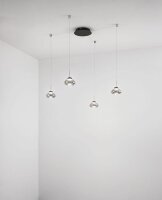 LED Pendelleuchte Schwarz Rauchglas 3000K L:700 cm