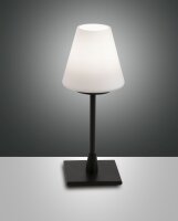Tischleuchte Glas G9 Wei&szlig; Schwarz H:25 cm dimmbar