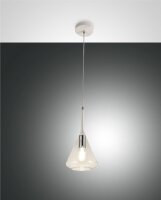 Pendelleuchte Glas E27 Wei&szlig; rund &Oslash;20 cm dimmbar