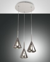 Pendelleuchte Rauchglas E27 Weiß L:52 cm blendarm