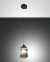 Pendelleuchte Rauchglas E27 blendarm Ø14 cm Schwarz
