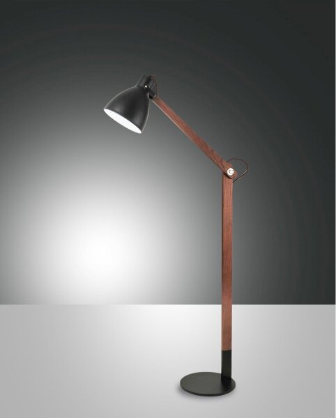 Stehleuchte Holz E27 180 cm Schwarz verstellbar