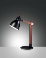 Tischleuchte Holz Kabelschalter Schwarz verstellbar E27