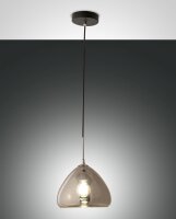 Pendelleuchte Chrom E27 Metall Glas &Oslash;25 cm Schwarz