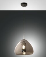Pendelleuchte Chrom E27 Glas blendarm &Oslash;35 cm Schwarz