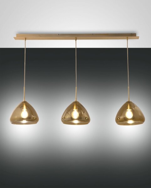 Hängelampe Bernstein E27 Glas Metall L:115 cm Modern