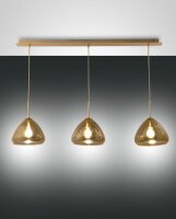 H&auml;ngelampe Bernstein E27 Glas Metall L:115 cm Modern
