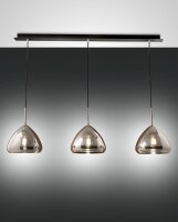 Pendelleuchte Chrom E27 Metall Glas Schwarz L:115 cm