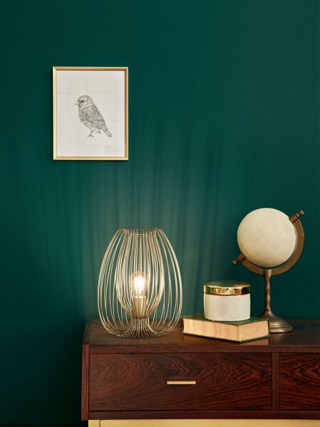 Tischleuchte Gold E27 H:31 cm Kabelschalter Modern