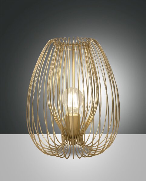 Tischleuchte Gold E27 H:31 cm Kabelschalter Modern
