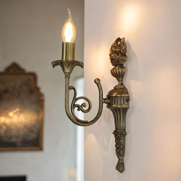 Premium Wandlampe Echt-Messing in Bronze Klassisch