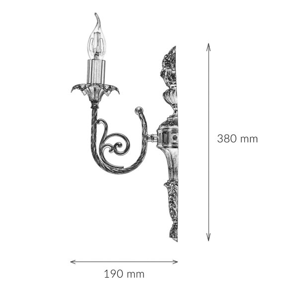 Premium Wandlampe Echt-Messing in Bronze Klassisch