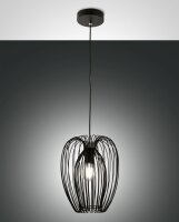 Pendelleuchte Schwarz Metall E27 &Oslash;25 cm rund Modern
