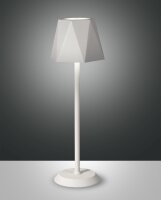LED Tischleuchte IP54 3000K Metall Wei&szlig; H:38 cm