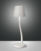 LED Akku Tischleuchte IP54 3000K Metall Wei&szlig; H:36,5 cm