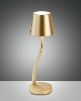 LED Akku Tischleuchte Gold IP54 3000K Metall H:36,5 cm