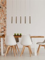 LED H&auml;ngelampe Gold 3000K Schwarz L:90 cm dekorativ