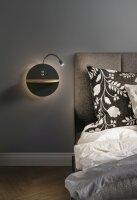LED Wandleuchte Holz 3000K Schwarz dimmbar H:62 cm