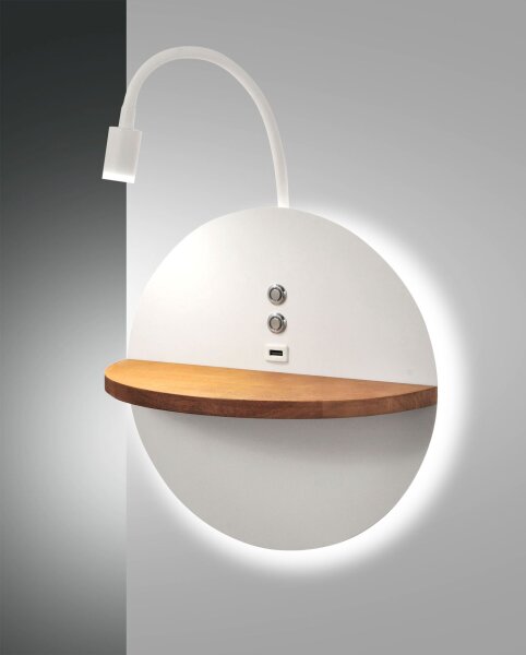 LED Wandleuchte Holz 3000K Weiß dimmbar B:30 cm