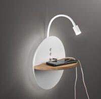 LED Wandleuchte Holz 3000K Wei&szlig; dimmbar B:30 cm