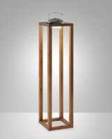 LED Akku Tischleuchte Holz IP54 3000K dimmbar 87,4 cm