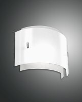 Wandleuchte Glas Metall E27 Wei&szlig; H:26 cm blendarm