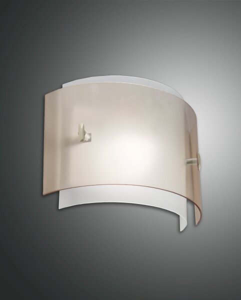 Wandleuchte Bernstein E27 Glas Metall B:35 cm Modern