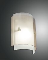 Wandleuchte Bernstein E27 Glas Wei&szlig; T:22 cm dimmbar